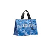 LIU JO Printed Denim Tote L Denim Flowers