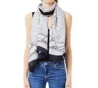 LIU JO Sciarpa stola con stampa logo grigio ghiaccio Colore principale: GRIGIO