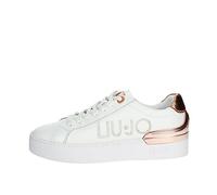 Liu Jo Silvia 65, Sneakers Donna con Logo Traforato (White - Rose Gold, Numeric_37)