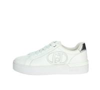 Liu Jo Sneakers da Donna, Modello Silvia 93 con Tomaia in Pelle e Suola in Gomma, Colore Bianco (White/Silver, Sistema Taglie Calzature EU, Adulto, Numero, Media, 37)