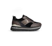 Liu Jo Scarpe Maxi Wonder 73 Sneakers Donna Pelle Nero/Marrone 37