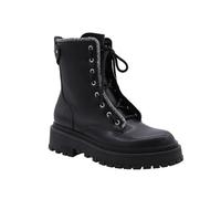 Liu Jo Stivali da Donna con Lacci Combat Boots Rumi 25 Nero Pelle Liscia, Nero, 40 EU