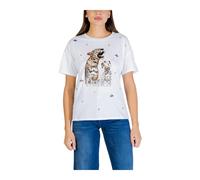 Liu Jo - T-shirt a maniche corte con stampa e strass - - Tops - Donna - Bianco - S