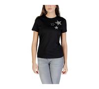 Liu Jo - T-shirt a Maniche Corte e Girocollo in Cotone - - Tops - Donna - Nero - M