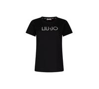 Liu Jo T-shirt manica corta con logo strass nero