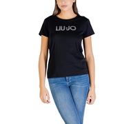Liu Jo T-shirt manica corta con logo strass nero