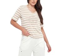 Liu Jo t-Shirt Donna Scollo a V Cotone TA6206 (IT, Testo, L, Regular, Regular, Almond/Latte)