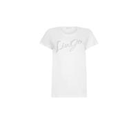Liu Jo T-Shirt in Cotone con Logo in Strass | 5BLDAUF5266JS904 M9796 Bianco, Bianco, L
