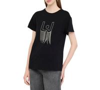 Liu Jo T-shirt manica corta con logo strass nero XL