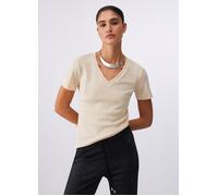 Liu Jo T-shirt Manica Corta con Scollo a V e Logo