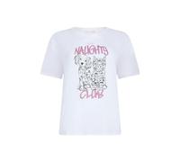 Liu Jo T-Shirt Manica Corta WA6132 JS923 Bianco Naughty Club (IT, Testo, L, Regular, Regular, Bianco Naughty CLUB-P9265)