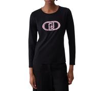 Liu Jo Basic T-Shirt TF6245 JS003 T-Shirt Maniche Lunghe, Nero - Rosa - 210568002930_M