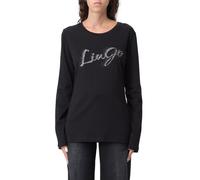 Liu Jo T-shirt manica lunga con logo strass nero L
