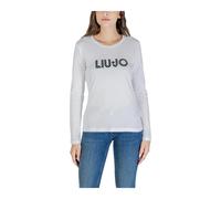 Liu Jo, ,Tops ,Donna ,Bianco ,M Maglia a Maniche Lunghe Stampata in Cotone con Girocollo