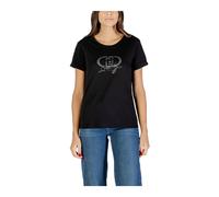 Liu Jo, ,Tops ,Donna ,Nero ,XS Magliette Nera con Stampa e Girocollo