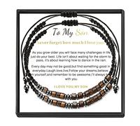 LIU JUN Braccialetto da uomo con simbolo dell'infinito, in pelle intrecciata, regalo di compleanno per marito, con scritta in lingua inglese "To My Man" (lingua italiana non garantita), Small, Pelle