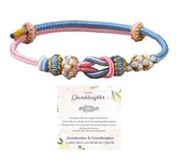 LIU JUN Braccialetto per nipote, braccialetto per nipote dalla nonna A Link That Can Never Be Undone Peach Blossom Knot Bracciale regolabile intrecciato per sempre gioielli regalo, Large, Metallo