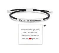 LIU JUN Remember Who The F You Are - Braccialetto motivazionale a tubo da donna, regolabile, in acciaio inox, bradiato a mano, per mia figlia/migliore amica, regalo ispirativo per ragazze adolescenti