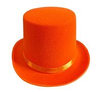 LIUASMUE Cappello per adulti/adolescenti cappello da ballo carnevale festa costume feltro cappello da mago per carnevale spettacolo cappelli a cilindro per uomo cappelli a cilindro, Arancione