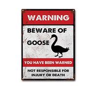 LIUAXICIA Targa in latta con scritta "Beware of Goose" per garage, bar, ristorante, casa, barbecue, 30,5 x 40,6 cm