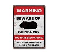 LIUAXICIA Targa in latta con scritta in lingua inglese "Beware of Guinea Pig", decorazione per bar, 30,5 x 40,6 cm