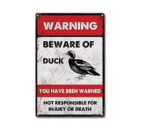 LIUAXICIA Targa in metallo con scritta in inglese "Beware of Duck", per la casa, decorazione da parete, 20 x 30 cm