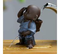 LIUBI Colino da tè Zisha, Decorazione Creativa a Forma di Piccolo Monaco Che Fa pipì, Bambola per Bambini, Spray in Ceramica, Accessorio per Filtro da tè