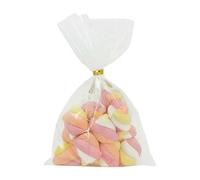 LIUBI Sacchetti di plastica Trasparenti per Caramelle, Lecca-Lecca, Biscotti, Sacchetti di cellophane Trasparenti, Regalo di Natale, Matrimonio, Festa di Compleanno, 100 Pezzi
