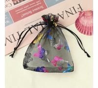 LIUBI Sacchetto in Organza con Coulisse a Forma di Farfalla, per Gioielli, Caramelle, per Matrimoni, Feste, Baby Shower, San Valentino, 100 Pezzi