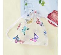 LIUBI Sacchetto in Organza con Coulisse a Forma di Farfalla, per Gioielli, Caramelle, per Matrimoni, Feste, Baby Shower, San Valentino, 100 Pezzi