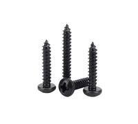 LIUCH 5/50pz M3.5 .9 M4.2 M5 M6.3 Nero 304 A2-70 Acciaio inossidabile Testa tonda autofilettante for lavorazione del legno(19mm,10pcs M6.3)