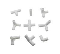 LIUCH 5 pezzi da 12 mm in PVC, giunto a croce con gomito dritto, raccordo a T da 60, 90, 120 e 135 gradi, raccordo for tubi in PVC, raccordi fissi for tende fai da te(Brown)