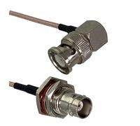 LIUCH Cavo RG316 BNC a BNC SMA Maschio e Femmina Jack Passante e connettore ad Angolo retto RF coassiale Jumper Pigtail Dritto 6 Pollici ~ 10 m(BNC F to BNC M90,10inch (25CM))