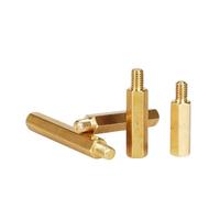 LIUCH M2 .5 M3 M4 M5 esagonale in ottone maschio femmina distanziatore scheda rack perno filettato pilastro PCB colonna madre bullone vite(35mm (10pcs),M2.5 (Thread 6mm))