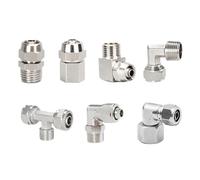 LIUCH Raccordi pneumatici in rame Raccordo aria diametro esterno 4 6 8 10 12 mm Filettatura 1/8 3/8 1/2 "1/4" BSP Connettore rapido(OD12mm-1I2,PL (360rotate))