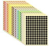 liuchanghe 3300 Pezzi Bollini Adesivi Colorati, 10mm Etichette Adesive Colorate Rotonde - 20 Colori
