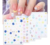 liuchanghe 5 Fogli 3D Fiori Adesivi Unghie Nail Art Stickers Unghie Autoadesivi, per Decorazione Unghie Fai da Te