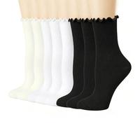 liuchanghe 8 Paia Calzini da Donna, Calzini Arruffati Confortevoli E Traspirante Calzini Casual, per Donne e Ragazze Carino Calzini