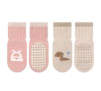 liuchanghe Calzini Antiscivolo in Cotone Bimbi, Calzini alla Caviglia per Bambini da 1 a 3 Anni, per Bambina e Bambino e Ragazzi Ideale Regalo (2 Paia)