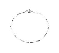 LIUCHUCHU Bracciale Donna 2 pezzi braccialetti in acciaio inossidabile color oro e argento con ciondolo a croce da donna(8 inch 20 cm,Silver)