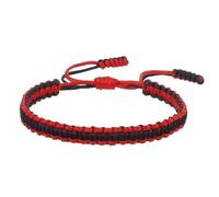 LIUCHUCHU Bracciale Donna Braccialetti da donna con nodo in corda spessa fatti a mano, 2 pezzi(Red Black)