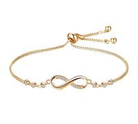 LIUCHUCHU Bracciale Donna Braccialetto di cristallo regolabile con zirconi, 2 pezzi, braccialetti da donna amore infinito(B)