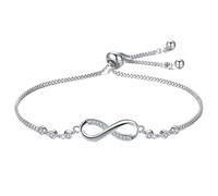 LIUCHUCHU Bracciale Donna Braccialetto di cristallo regolabile con zirconi, 2 pezzi, braccialetti da donna amore infinito(A)