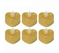 LIUCHUCHU Candele Led Luce romantica a forma di cuore a a lume candela a LED for il matrimonio San Valentino(1 PCS,Gold)