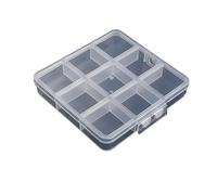 LIUCHUCHU Portagioie Donna 2 pezzi Contenitore trasparente for gioielli Scatola portagioielli in plastica vuota(9 Grids)