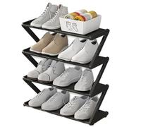 LIUCHUCHU Scarpiera Scarpiera multilivello a forma di Z, multifunzionale, for la casa, for dormitori, for scarpe da ginnastica, scarpiera assemblata a(Black color)