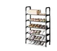 LIUCHUCHU Scarpiera Scarpiera pieghevole a 3/4/5 ripiani, organizer for scarpe in metallo alla moda, salvaspazio, portante, for soggiorno, scaffale angolare nero for(5 Layers)