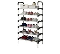 LIUCHUCHU Scarpiera Scarpiera semplice a 4/5/6/7 livelli, multistrato, in metallo, for porta, organizer for scarpe, salvaspazio, for casa e dormitorio(Black-6 layer)