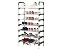 LIUCHUCHU Scarpiera Scarpiera semplice a 4/5/6/7 livelli, multistrato, in metallo, for porta, organizer for scarpe, salvaspazio, for casa e dormitorio(Black-7 layer)