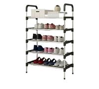 LIUCHUCHU Scarpiera Scarpiera semplice a 4/5/6/7 livelli, multistrato, in metallo, for porta, organizer for scarpe, salvaspazio, for casa e dormitorio(Black-5 layer)